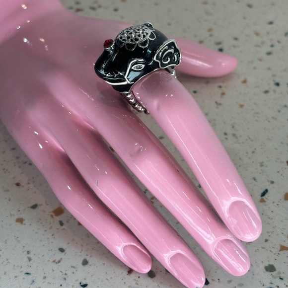 Black Elephant Ring with Stretch Comfort Band - Picture 9 of 9